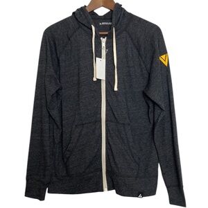 American Giant Hoodie Womens Large Gray Lightweight Full Zip Sweatshirt